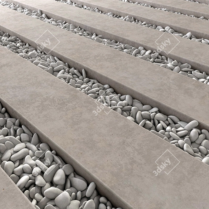 Smooth Paving Plate with Pebble Texture 3D model image 2