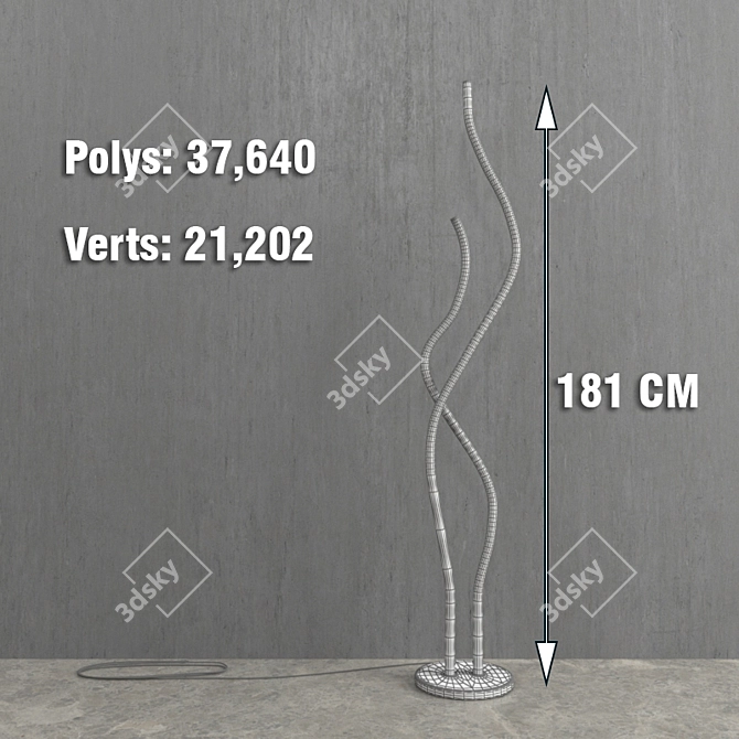 Sleek Modern Floor Lamp 3D model image 3