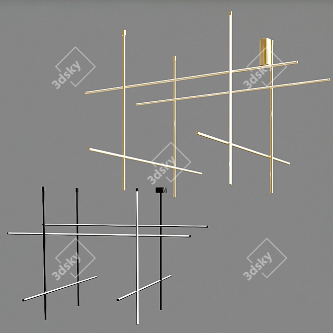 Coordinates Module C: Sleek LED Ceiling Lamp 3D model image 1