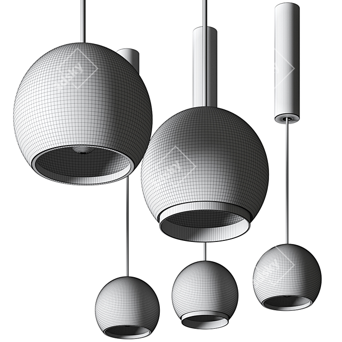 Smart Ball Suspension 115: Contemporary Belgian Design 3D model image 3