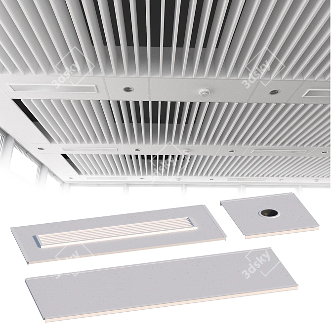 Versatile Acoustic Ceiling System 3D model image 2