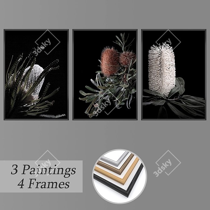 Multiframe Set - No. 1759 Paintings 3D model image 1