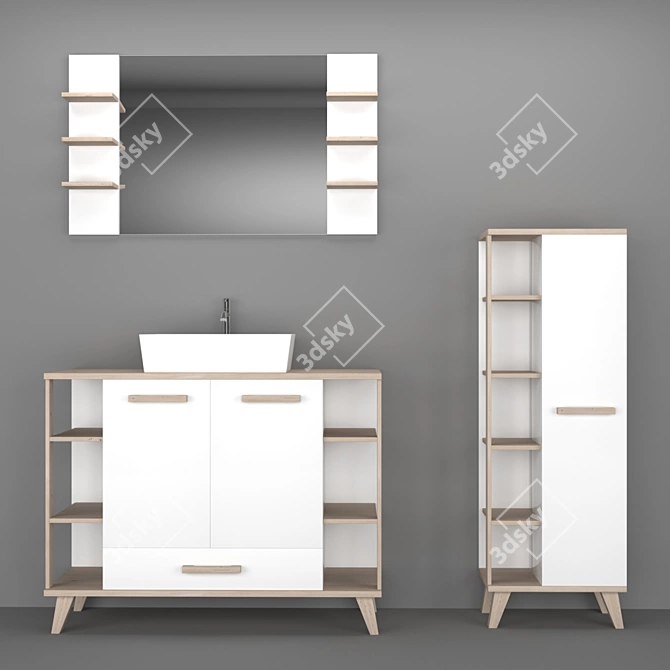 Sanflor Ingrid Bath Furniture Set 3D model image 1