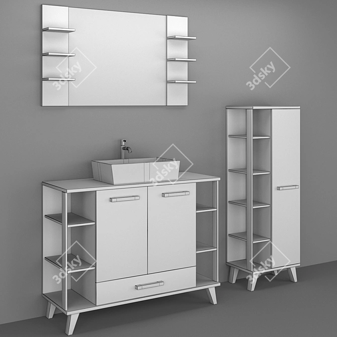 Sanflor Ingrid Bath Furniture Set 3D model image 3