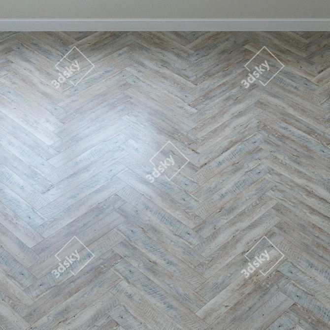 French Oak Chevron Vinyl Laminate 3D model image 3