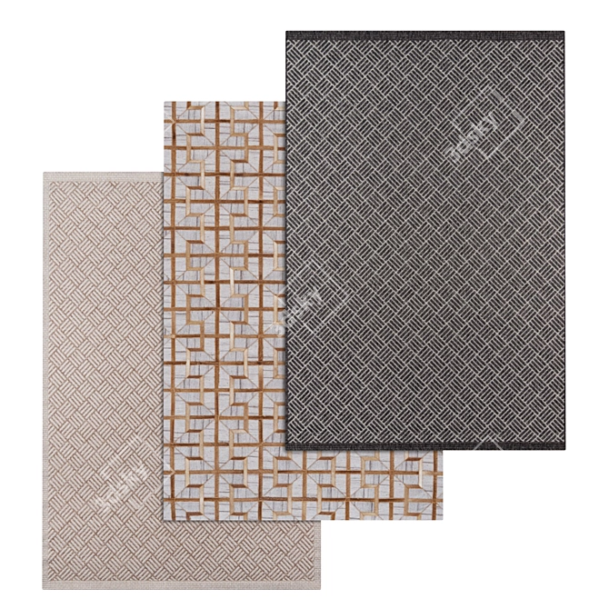 Patterned Carpets Set 3D model image 1