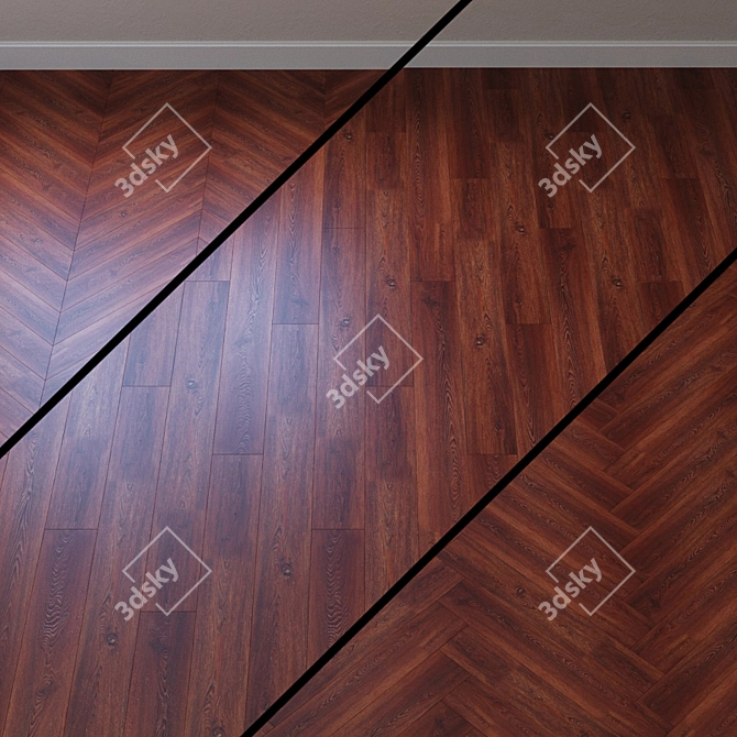 French Oak Chevron AquaFloor Click 3D model image 1