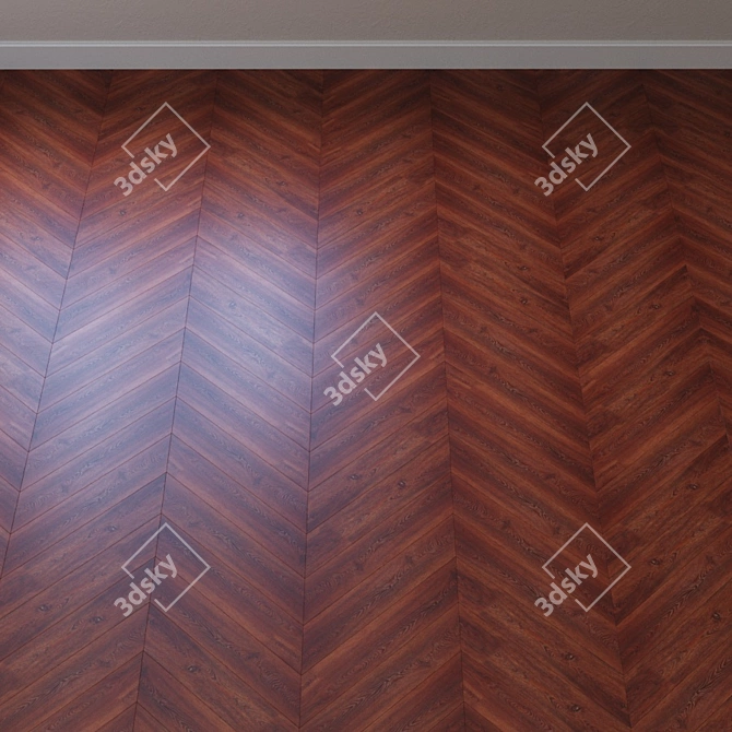 French Oak Chevron AquaFloor Click 3D model image 2