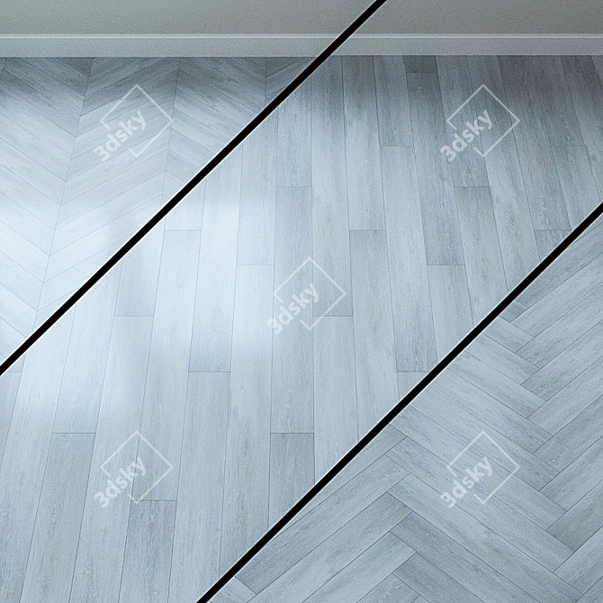 French Oak Chevron Quartz Vinyl Tiles 3D model image 1