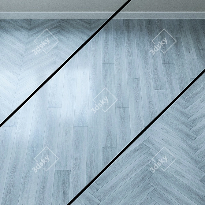 French Fir Chevron Vinyl Tiles 3D model image 1