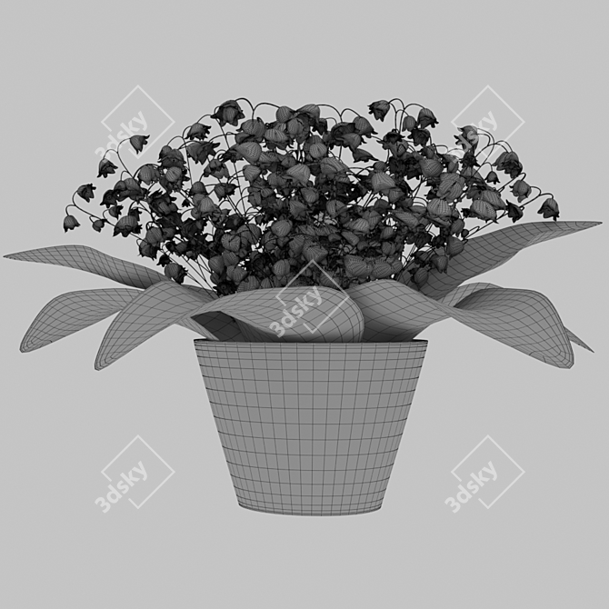 Graceful Lily Bouquet in Vase 3D model image 3