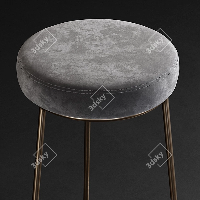 Luxurious Atlantis Velvet Bar Stool 3D model image 4