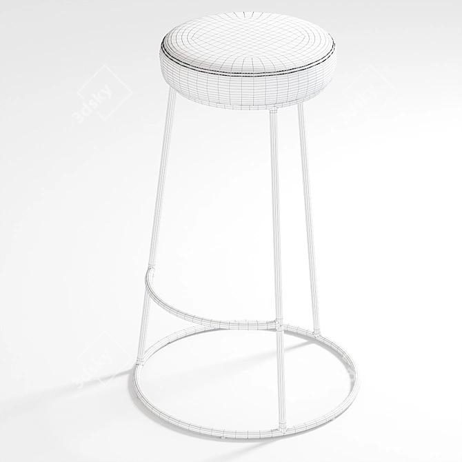 Luxurious Atlantis Velvet Bar Stool 3D model image 5