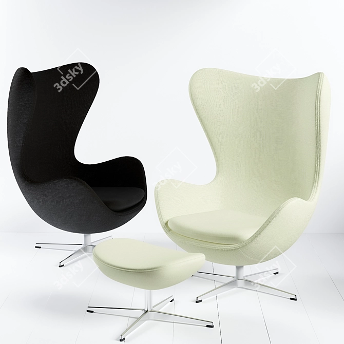 Elegant Egg Chair by Arne Jacobsen 3D model image 1