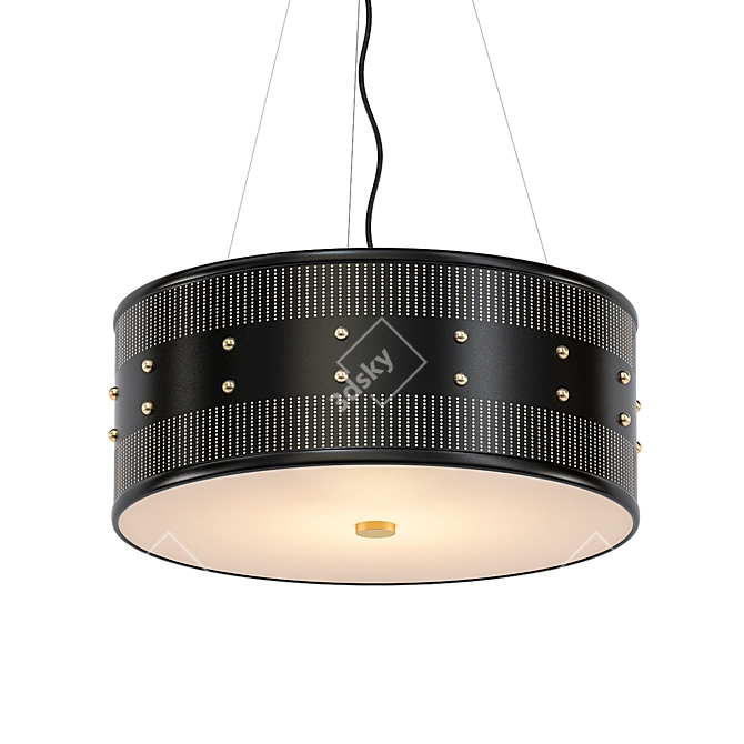 Industrial Mesh Drum Pendant Light 3D model image 1