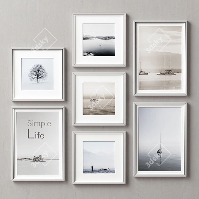 Versatile Collection of 7 Picture Frames 3D model image 4