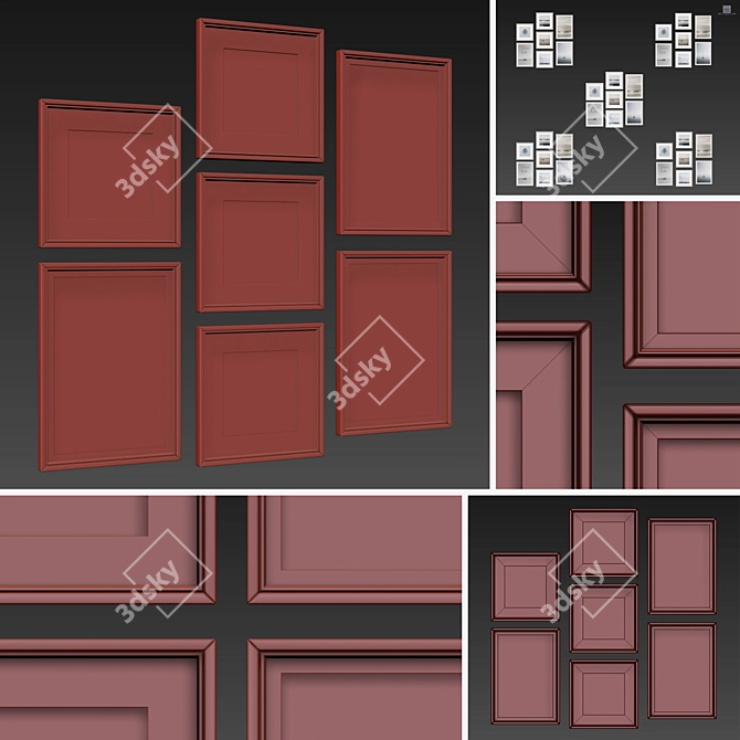 Versatile Collection of 7 Picture Frames 3D model image 5