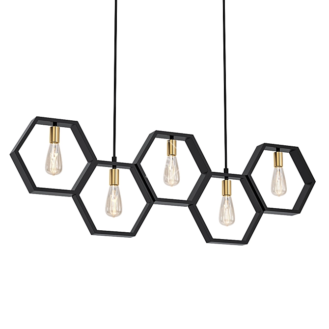 Elegant Geometric Candle Chandelier 3D model image 1