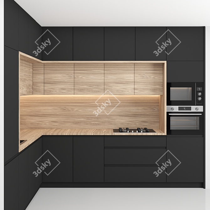 Modern Island Kitchen: Versatile & High-Quality 3D model image 3