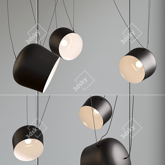 Budget Pendant Lights with 3 Lamps 3D model image 2