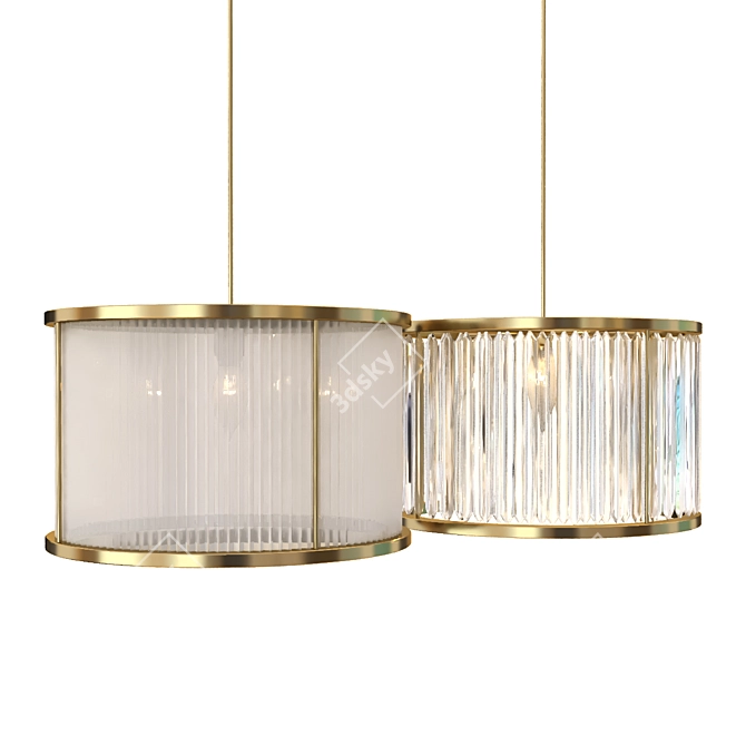 Elegant Crystal Ceiling Light 3D model image 2