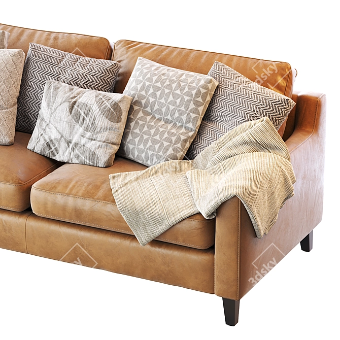 Elegant Beverly Upholstered Sofa 3D model image 4