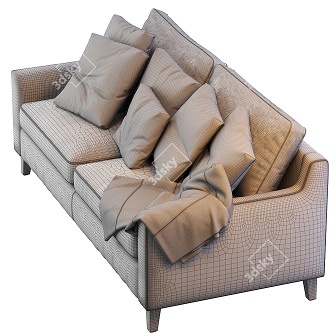 Elegant Beverly Upholstered Sofa 3D model image 5