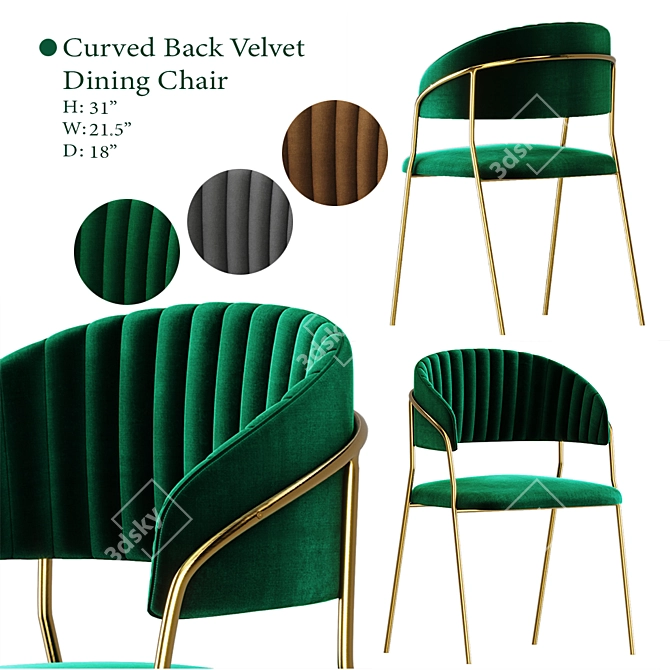 Elegant Upholstered Dining Chair 3D model image 9