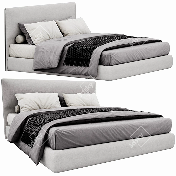 Luxurious Molteni&C Ribbon Bed - Modern Elegance for Perfect Comfort 3D model image 1