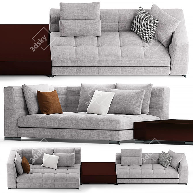 Sophisticated Minotti Blazer Sofa 3D model image 1