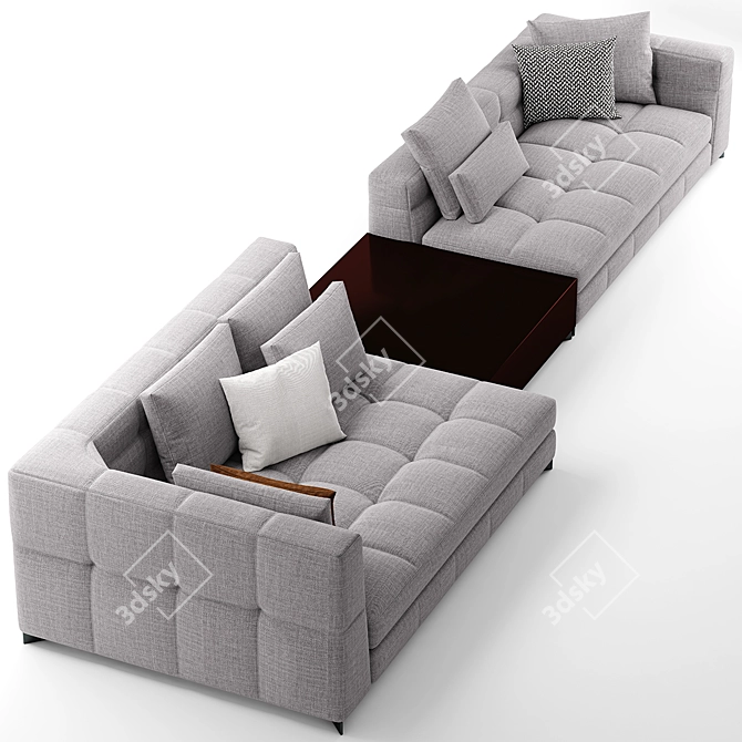 Sophisticated Minotti Blazer Sofa 3D model image 4