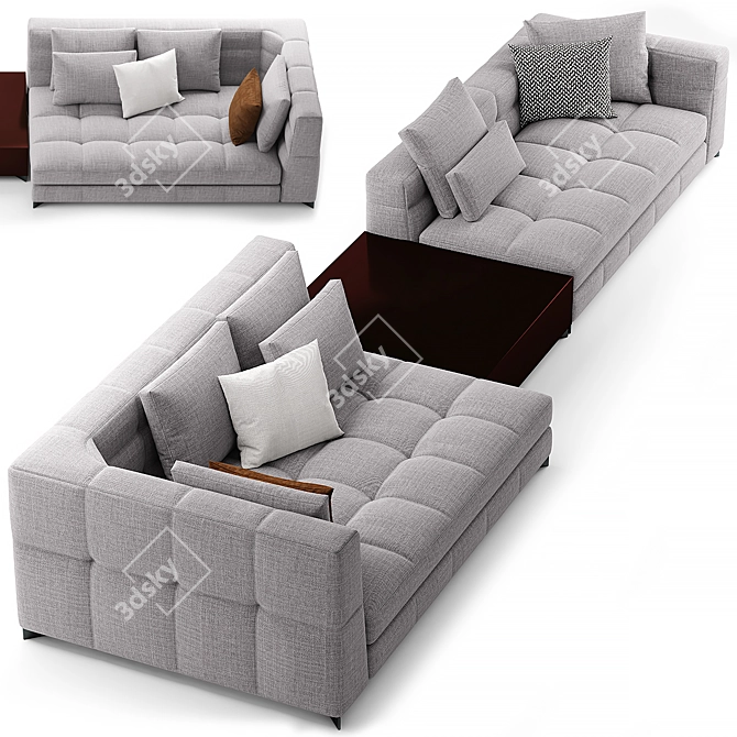 Sophisticated Minotti Blazer Sofa 3D model image 6