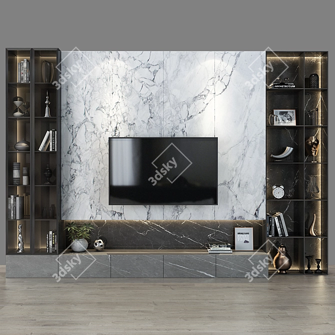 Sleek TV Stand 0106 3D model image 1