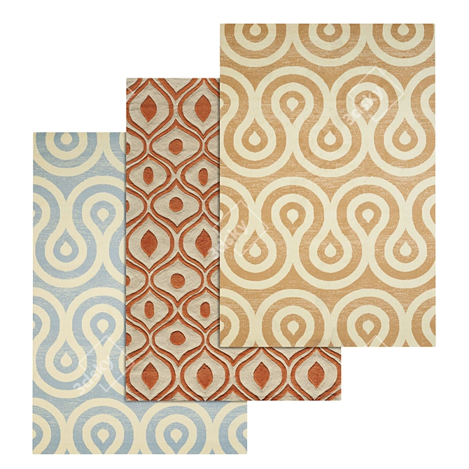 Premium Texture Carpets Set 3D model image 1