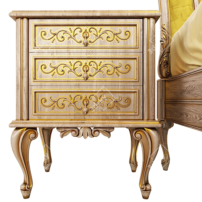 Luxury Italian Bedside Cabinet 3D model image 3