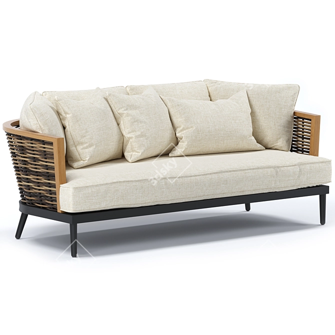 Slettvoll Marty 3-Seater Sofa: Sleek Elegance for Your Space 3D model image 1