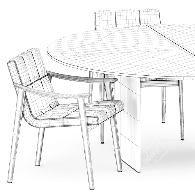 Sleek and Stylish: FYNN Chair & LINHA Dining Table 3D model image 6