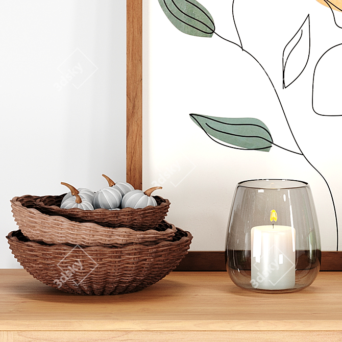 Bamboo Woven Lantern: Elegant Decor 3D model image 3