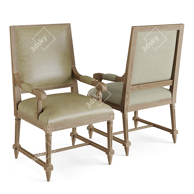 Durham Arm Chair: Elegant and Functional 3D model image 2