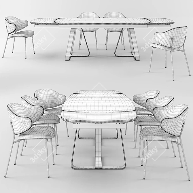 Sunshine Tavalo Table & Holly Chair Set 3D model image 5