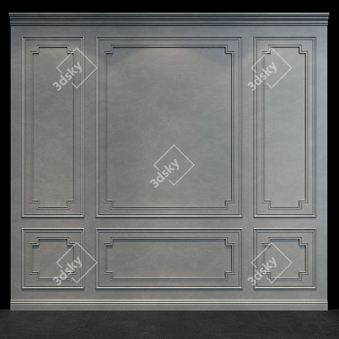 Modern Geometric Wall Panel 075 3D model image 1