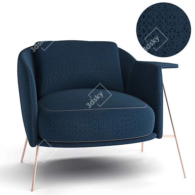 Saba Kepi Armchair: Modern Elegance 3D model image 1