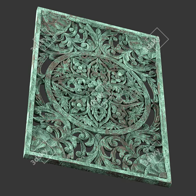 Corroded Bronze Architectural Ornament 3D model image 3