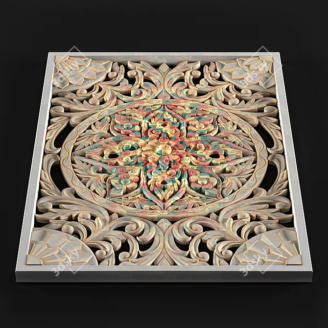 Corroded Bronze Architectural Ornament 3D model image 4