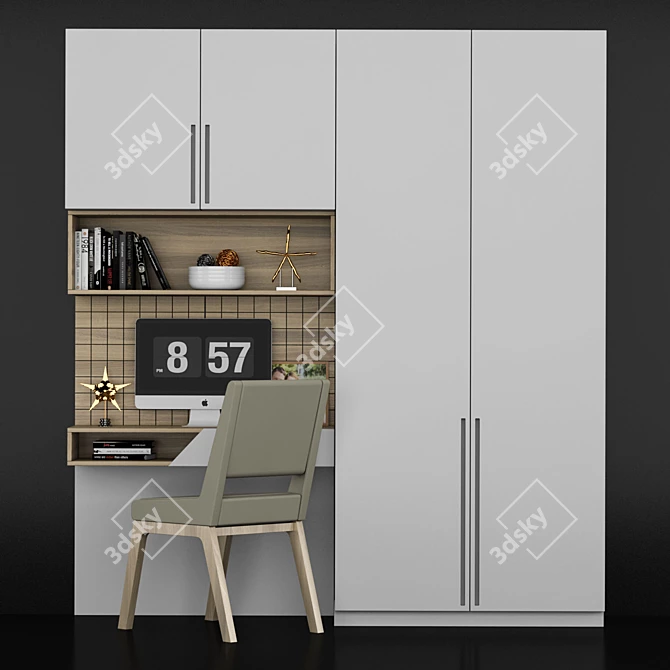 Home Office Shelving Unit | 240cm x 268cm x 50cm 3D model image 1