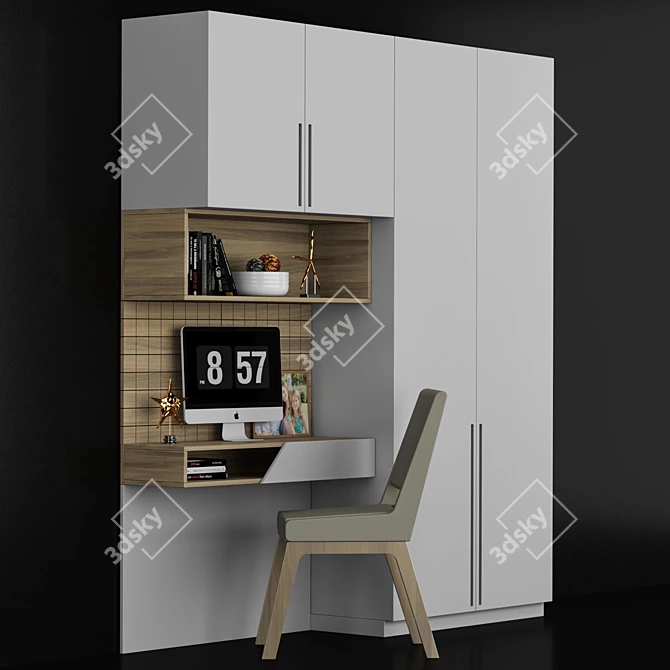 Home Office Shelving Unit | 240cm x 268cm x 50cm 3D model image 2