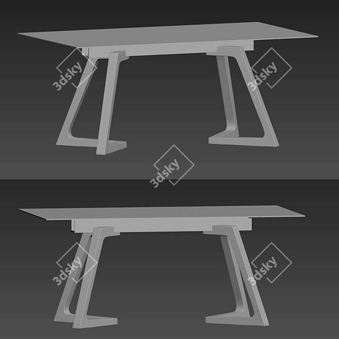 Modern Chip Strip Dining Table 3D model image 3