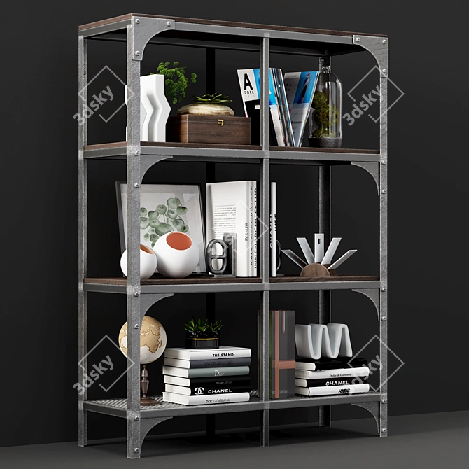 FJELLBO Black Shelf - Stylish and Functional Storage Solution 3D model image 2