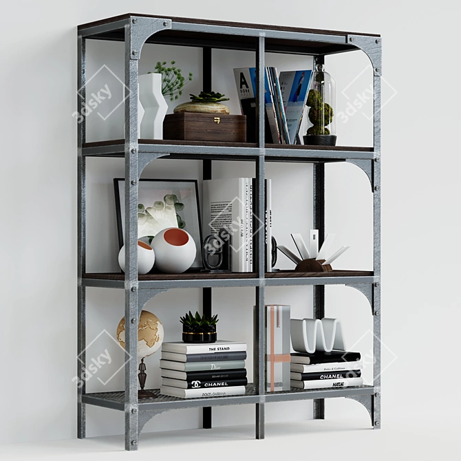 FJELLBO Black Shelf - Stylish and Functional Storage Solution 3D model image 5