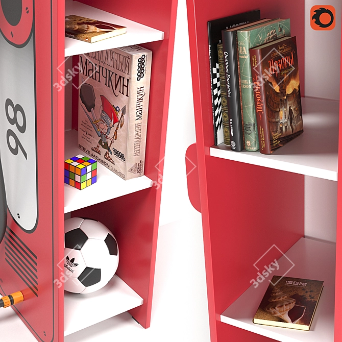 Sleek Teen Shelving Solution 3D model image 2